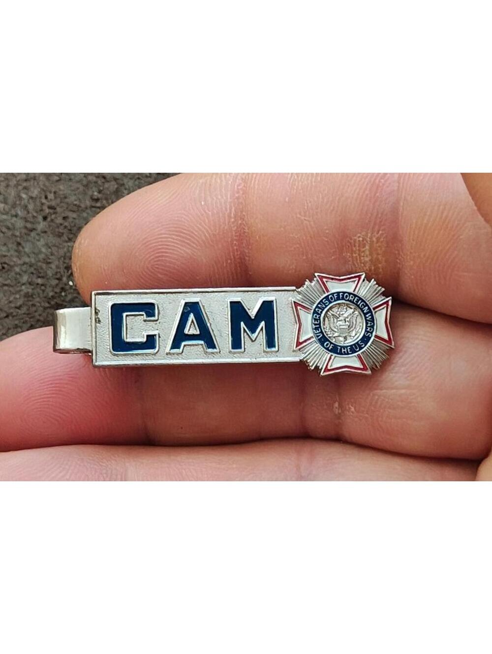 1960s Veterans of Foreign Wars (VFW) Silver Tone Tie Bar/Tie Clip